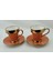 2 Kişilik Porselen Nescafe ve Çay Fincanı Turuncu Renk 2