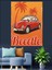 Palmiyeler ve Retro Vosvos "beetle" Dekoratif Kanvas - Mdf Ahşap Tablo 2