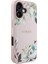 iPhone 16 Kılıf Guess Lisanslı Magsafe Özellikli Taneli Çiçek Tasarımlı Metal Logolu Kapak Pembe 3