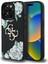 iPhone 15 Pro Max Kılıf Guess Orjinal Lisanslı Gül Baskılı Büyük Metal Logo Dizaynlı Kapak Siyah 2