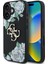 iPhone 16 Kılıf Guess Orjinal Lisanslı Gül Baskılı Büyük Metal Logo Dizaynlı Kapak Siyah 2