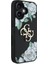 iPhone 16 Kılıf Guess Orjinal Lisanslı Gül Baskılı Büyük Metal Logo Dizaynlı Kapak Siyah 3