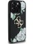 iPhone 15 Pro Max Kılıf Guess Orjinal Lisanslı Gül Baskılı Büyük Metal Logo Dizaynlı Kapak Siyah 3