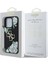 iPhone 15 Pro Max Kılıf Guess Orjinal Lisanslı Gül Baskılı Büyük Metal Logo Dizaynlı Kapak Siyah 5
