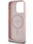 iPhone 15 Pro Max Kılıf Guess Lisanslı Magsafe Özellikli Üçgen Logolu Pu Deri Peony Kapak Pembe 4