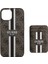 iPhone 14 Kılıf Guess Lisanslı Magsafe Şarj Özellikli 4g Desenli Çizgili Kartlıklı Kapak Kahverengi 3