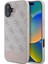 iPhone 16 Kılıf Guess Orjinal Lisanslı Pu Deri Şerit Logo Dizaynlı Kapak Pembe 2