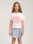 Kız Çocuk Pamuklu Kabartma Çiçek Detaylı Tshirt 4