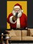 Silahlı Noel Baba Dekoratif Kanvas - Mdf Ahşap Tablo 1
