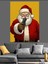 Silahlı Noel Baba Dekoratif Kanvas - Mdf Ahşap Tablo 3