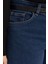 Koyu Mavi-Geniş Paça Denim Pantolon 5
