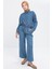 MAVI01-BELI Lastikli Denim Pantolon 1