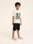 Erkek Çocuk Şapka Desenli Tasarım Pamuklu T-Shirt 1