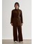 Acı Kahve Mizalle Çift Cepli Beli Ip Büzgülü Modal Kahverengi Tunik 1