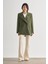 Oversize Çift Yırtmaçlı Haki Blazer Ceket 1