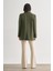 Oversize Çift Yırtmaçlı Haki Blazer Ceket 4