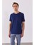 Simon Bisiklet Yaka Cep Detaylı Basic Tişört - Lacivert 1