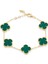 Gold Renk Emerald Ithal Yonca Bileklik Vip Kalite 1