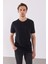 Simon Bisiklet Yaka Cep Detaylı Basic Tişört - Siyah 1