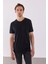 Simon Bisiklet Yaka Cep Detaylı Basic Tişört - Siyah 3