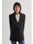 Oversize Çift Yırtmaçlı Siyah Blazer Ceket 2