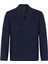 Lacivert Relax Fit Keten Karışımlı Erkek Blazer Ceket 5