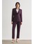 Oversize Çift Yırtmaçlı Bordo Blazer Ceket 1