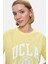 Avalon Pembe Bisiklet Yaka Baskılı Oversize Kadın Tshirt 2