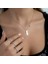 Silver Renk Sedefli Minimal Fashion Kolye 1
