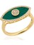 2025 Özel Renk Kaplama Emerald Zemin Üzeri Taşlı Ithal Fashion Yüzük 2