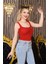Kadın Kırmızı Fit Askılı Triko Crop Bluz – Yazlık Basic Şıklık 1