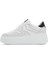 Kadın Beyaz Beğcıklı Kalın Tabanlı Deri Sneaker 25SFD371418 2
