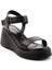 Siyah Leather Kadın Sandalet K05359032203 2