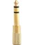 6.3 Mm Stereo Erkek / 3.5 Mm Stereo Dişi Sarı Metal Gold Jack Fiş Çevirici 2