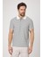 Violes Erkek Beyaz Çizgili Slim Fit %100 Pamuk Polo Yaka Tişört 1