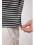 Violes Erkek Antrasit Çizgili Slim Fit %100 Pamuk Polo Yaka Tişört 3