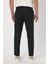 Laupes Erkek Siyah Keten Karışımlı Jogger Fit Bağcıklı Yazlık Pantolon 4
