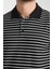 Violes Erkek Siyah Çizgili Slim Fit %100 Pamuk Polo Yaka Tişört 3