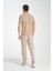 Walfer Erkek Bej %100 Pamuk Waffle Çekmeyen Kumaş Slim Fit Kıvrılmaz Yaka Polo Yaka Tişört 4