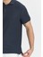 Walfer Erkek Lacivert Likralı Pamuk Karışımlı Yaka Detaylı Slim Fit Kıvrılmaz Yaka Polo Yaka Tişört 2