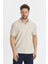 Nikol Erkek Krem Likralı Pamuk Karışımlı Esneyen Kumaş Spor Yaka Slim Fit Polo Yaka Tişört 1