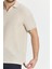 Nikol Erkek Krem Likralı Pamuk Karışımlı Esneyen Kumaş Spor Yaka Slim Fit Polo Yaka Tişört 4