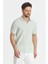 Nikol Erkek Mint Likralı Pamuk Karışımlı Esneyen Kumaş Spor Yaka Slim Fit Polo Yaka Tişört 1