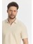 Nikol Erkek Bej Likralı Pamuk Karışımlı Esneyen Kumaş Spor Yaka Slim Fit Polo Yaka Tişört 4