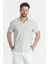 Nikol Erkek Mint Likralı Pamuk Karışımlı Esneyen Kumaş Spor Yaka Slim Fit Polo Yaka Tişört 2
