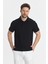 Jaguar Erkek Siyah Pamuk Karışımlı Çekmeyen Likralı Kumaş Yırtmaç Detaylı Slim Fit Polo Yaka Tişört 1