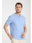 Boggee Pedso Erkek Açık Mavi Italyan Yaka Çekmez Likralı %100 Pamuklu Kumaş Slim Fit Polo Yaka Tişört 1