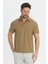 Jaguar Erkek Camel Pamuk Karışımlı Çekmeyen Likralı Kumaş Yırtmaç Detaylı Slim Fit Polo Yaka Tişört 1