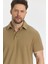 Jaguar Erkek Camel Pamuk Karışımlı Çekmeyen Likralı Kumaş Yırtmaç Detaylı Slim Fit Polo Yaka Tişört 3