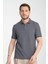 Walfer Erkek Antrasit %100 Pamuk Waffle Çekmeyen Kumaş Slim Fit Kıvrılmaz Yaka Polo Yaka Tişört 1